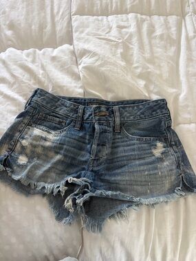 Abercrombie & Fitch Distressed Blue Denim Cutoff Shorts